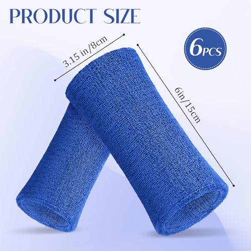 Image of WILLBOND 6 Inch Wrist Sweat Bands for Men Women Tennis Elastic Athletic Long Sweatband Wrist Absorbent for Basketball Tennis Running Outdoor Activity