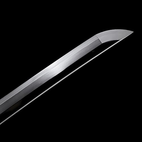 Vista 16 de ShadowDancer Espada katana hecha a mano de espiga completa, flor de cerezo de pino de acero crisol, katana Koshirae Sashikomi, temperamento