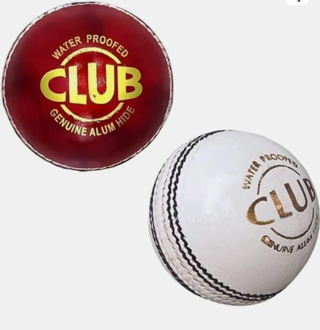 Leather Cricket Ball Pack of 2 (1 Red & 1 White) | Genuine Alum Tanned Leather | Hand Stitched | Waterproof | Professional Club, Match & Practice Cricket Ball for Training, Beginners & Adults-image-6