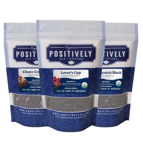 Image of Positively Tea, Organic Dessert Tea Sampler, Loose Leaf, 4 Ounce, 3 Pack