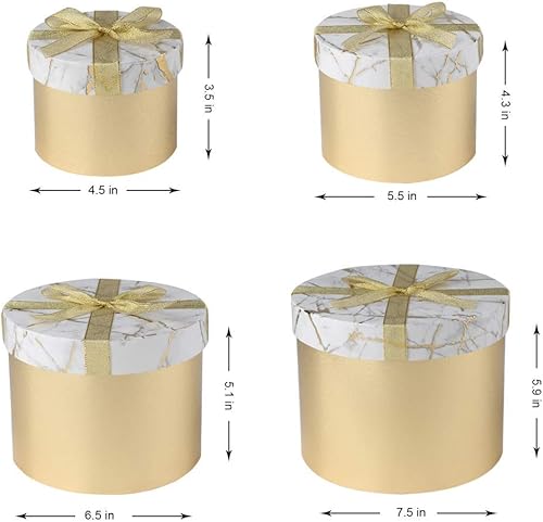 Miniatura 7 de Briful Cajas de regalo redondas con tapas, caja de regalo para arreglos florales vacíos, caja de regalo grande anidada para despedida de soltera,