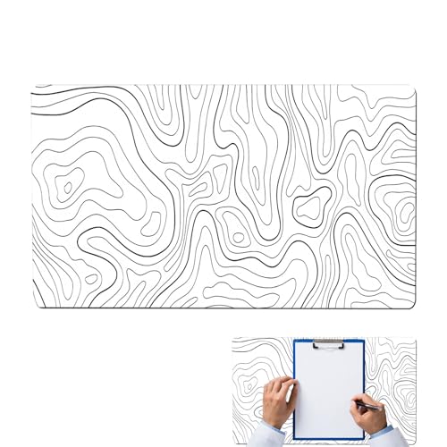 Grand Tapis de Souris pour Bureau,Tapis de Souris de Bureau,Tapis de Clavier à Motif topographique - Tapis de de décor de, de Extra Large avec Base en...