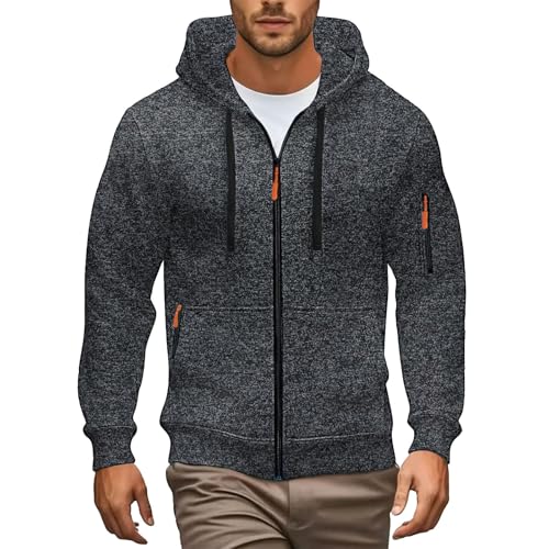 Sweatjacke Herren Mit Kapuze, Hoodie Herren Kapuzenpullover Reißverschluss Oversized Sweatshirt Mit Kapuze Übergangsjacke Kapuzenmantel Classic Sportjacke Casual Outdoorjacke Jacke Kapuzenjacke