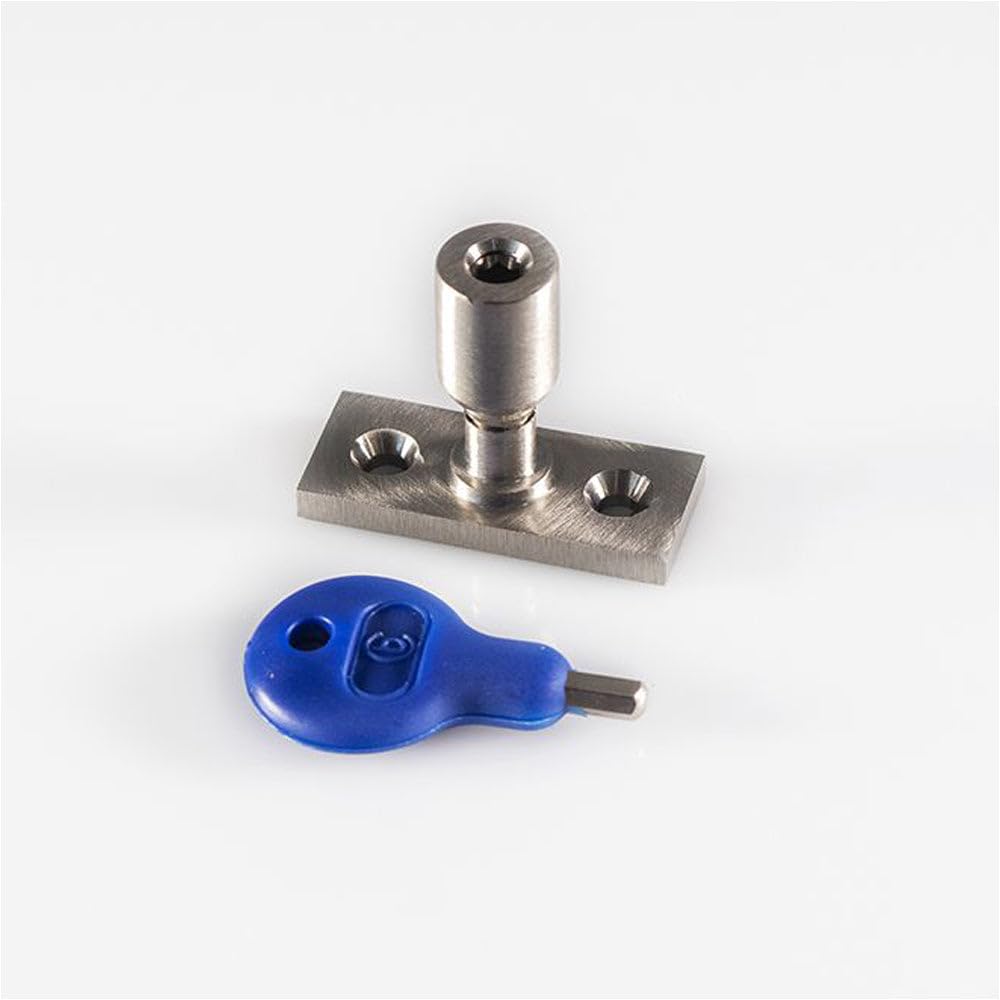 Loops Satin Nickel Locking Casement Window Stay Pin Holder - 28.5Mm Fixing Centres