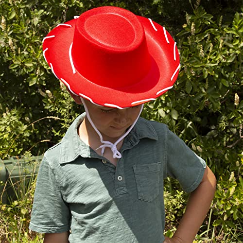 Funny Party Authentic Kids Cowboy Hat - Durable & Sturdy Brown & Red Cowboy Hats for Boys & Girls - Western Costume Accessories - 2 Pack3