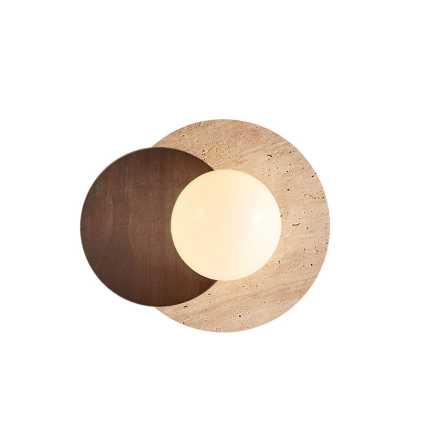 USMJQVZ Natural Yellow Cave Stone Wall Sconce Globe Glass Wall Light Fixture G9 Hardwired Indoor Lamp Wabi Sabi Modern Stone Sconce for Bedroom Hallway