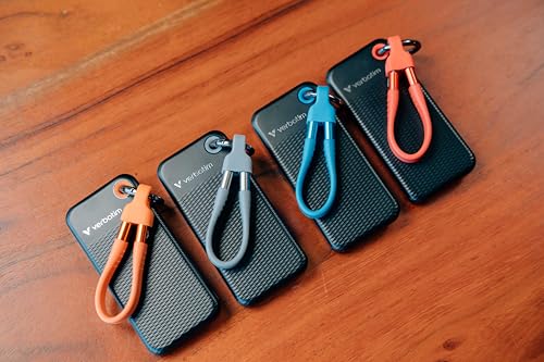 Verbatim Pocket SSD 1To (SSD NVMe Externe, USB 3.2 Gen 2, jusqu'à 1000 Mo/s de Lecture et d'écriture, Disque Dur Portable pour Mac, PC et Console de Jeux, Noir/Orange)