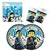 Procos 10137424-Set di Accessori per Feste Lego City, 52 Pezzi, Piatti, 16 Bicchieri, 20 tovaglioli, stoviglie USA e Getta, Decorazioni da Tavolo, Multicolore, 10137424