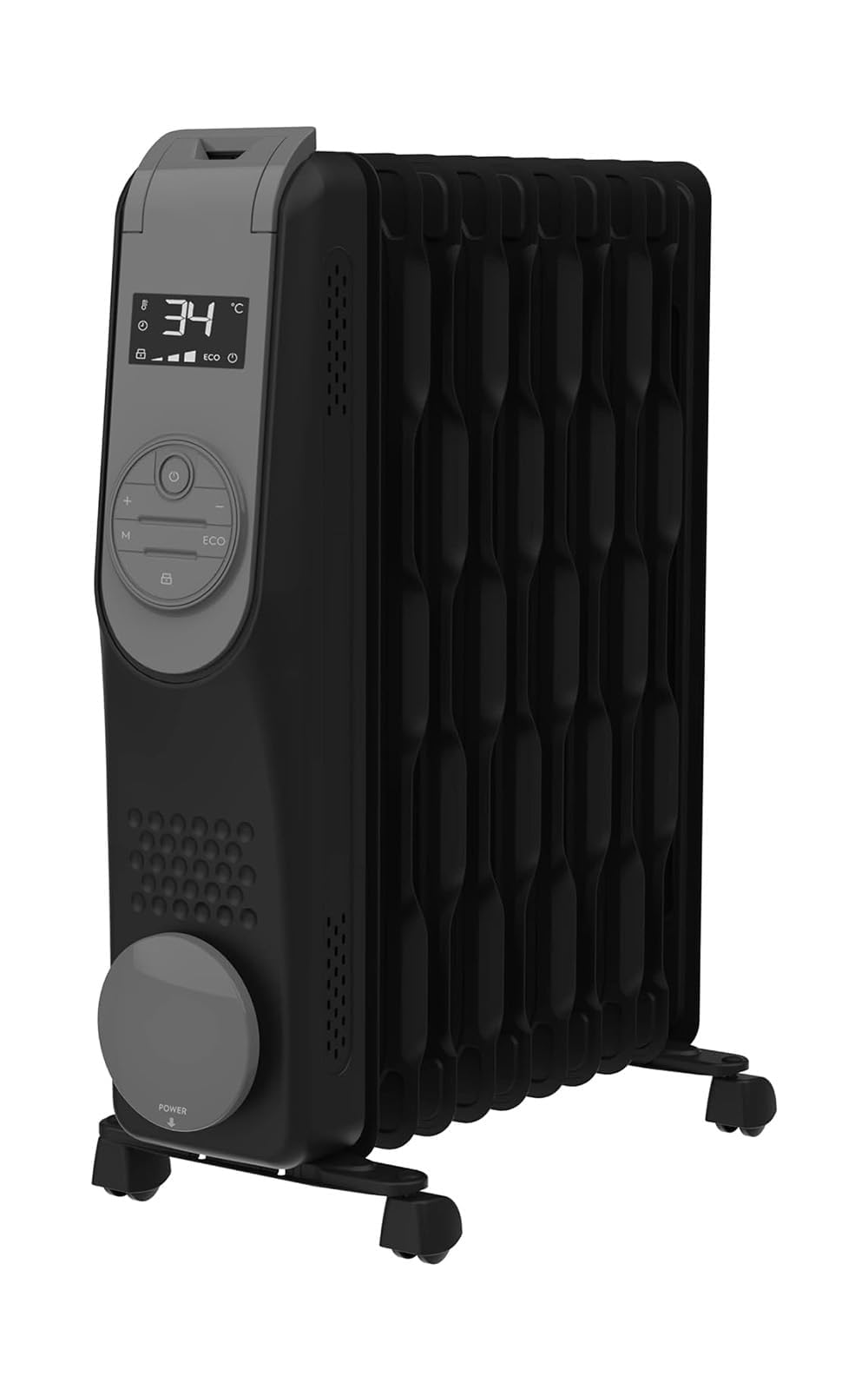 Amazon | オイルヒーター北欧デザインブラックグレー | ノーブランド品