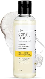 Deconstruct Brightening Face Wash with 2% Niacinamide| Gentle, Hydrating Cleanser for Sensitive, Combination, Normal & Tanned Skin | Reduces Pigmentation & Evens Tone|100ml