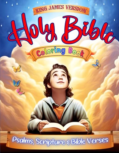 60 KJV Holy Bible Large Print Coloring Pages | Illustrated Psalms Scripture & Bible Verses | Vol III | Interactive Bible Study For Christian Kids & Teens | Jesus Quotes Coloring Book (KJV Series)