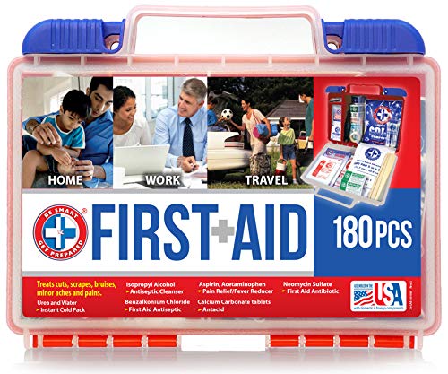 Be Smart Get Prepared 180 Piece First Aid Kit, 1.44 Pound