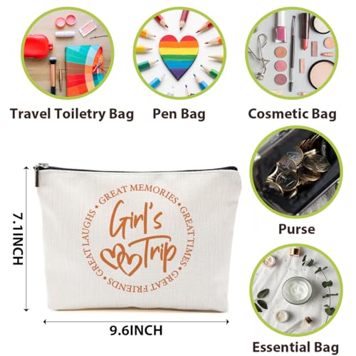 5-Piece Girls' Trip Favors - Makeup Bags for Weekends, Besties & Bridesmaids - Toiletry Bag for Travel, Graduation & Wedding Gifts2