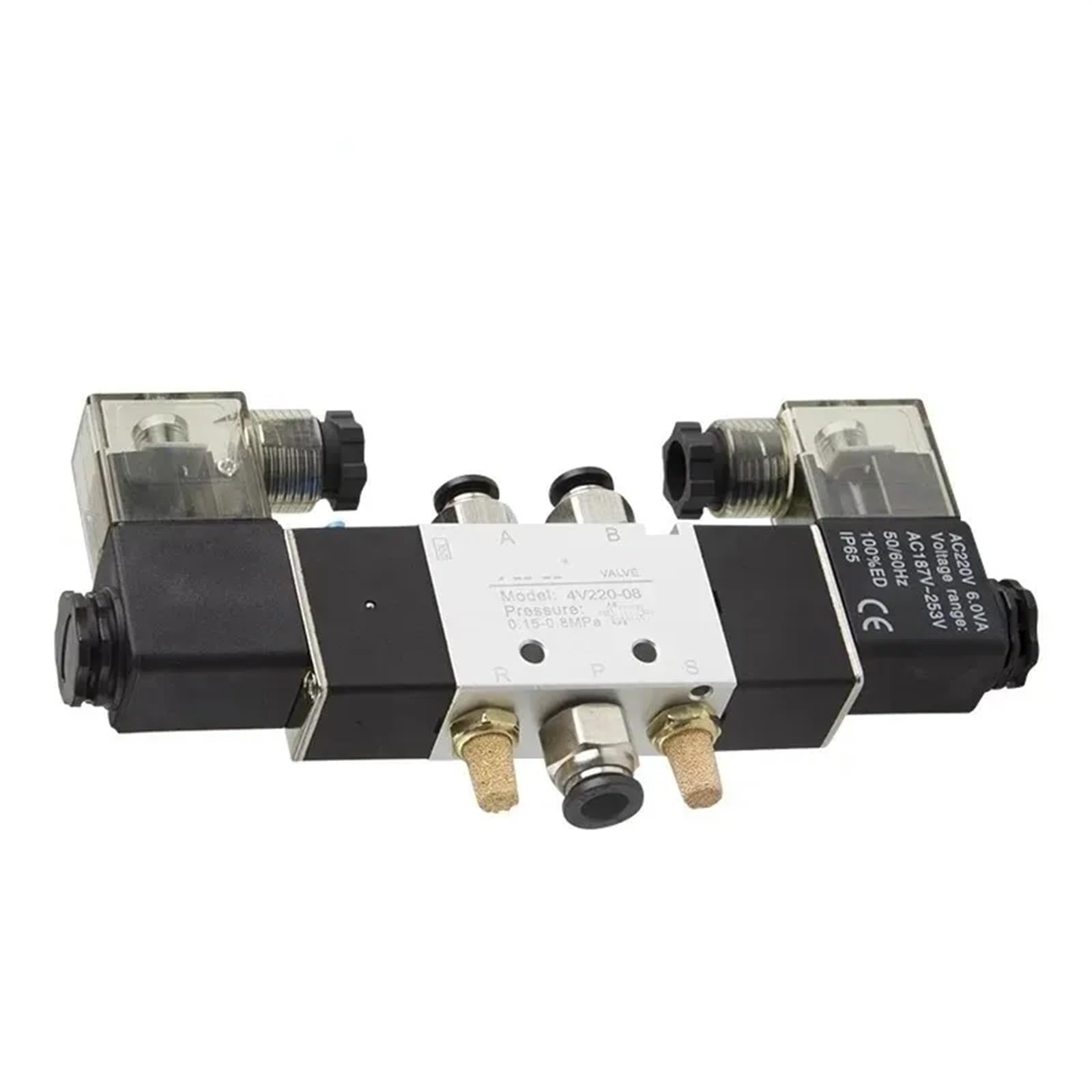 4V120-06 4V420-15 4V320-10 Electroválvula neumática de 5 vías 2 posiciones 1/4" Interior de aleación de aluminio DC12V DC24V AC110V AC220V
