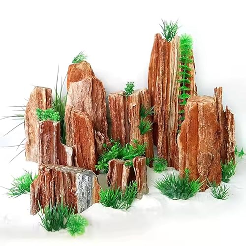 Image of Natural Redwood Petrified Stone for Aquarium Decor | Aquascaping Rock for Fish Tanks, Terrariums, and Bonsai | pH Neutral, Dense Hardscape Stone with Wood-Like Grain Patterns (1 Kg)