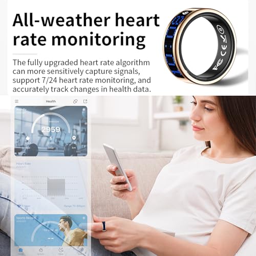 Image of Smart Ring for Women Men Health Ring Fitness Tracker with Sleep Monitor Heart Rate Monitor Distance Screen Display for Android iOS