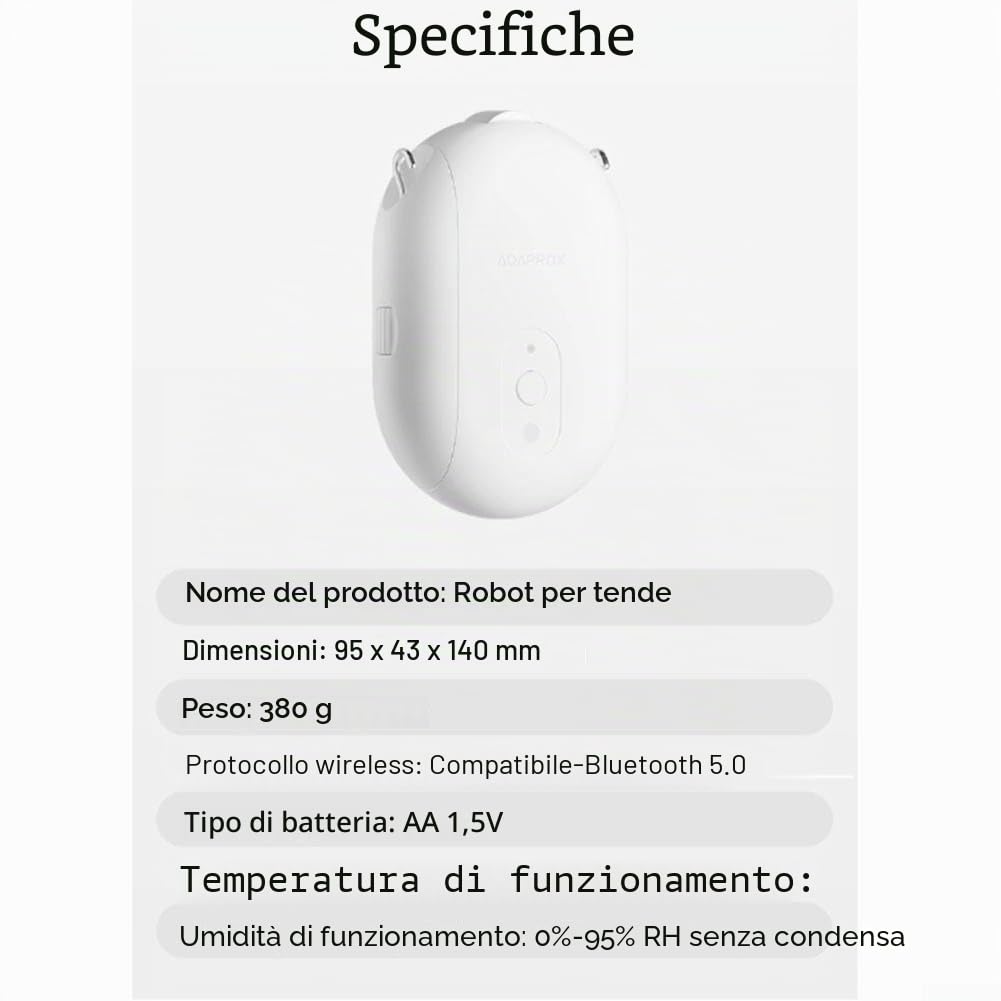 Apri tenda automatico intelligente, controllo automatico della tenda con per Tuya Wifi Smart Robot integrazione senza sforzo per sistemi di automazione domestica (asta l&U)