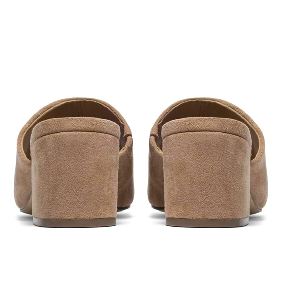 Amazon.com | LEHOOR Women Brown Chunky Block Heel Mules Open