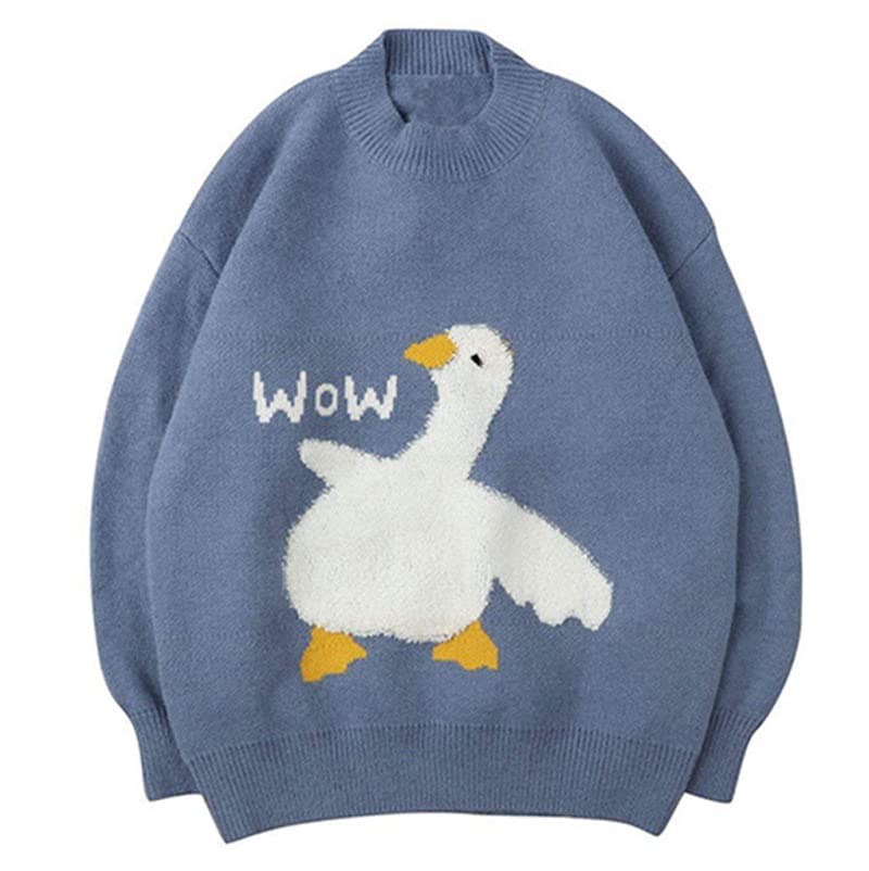 Oversized Sweater Y2K Fairy Grunge Duckling Knitted Pullover Fairycore Alt Top Punk Goth Streetwear Harajuku Clothes