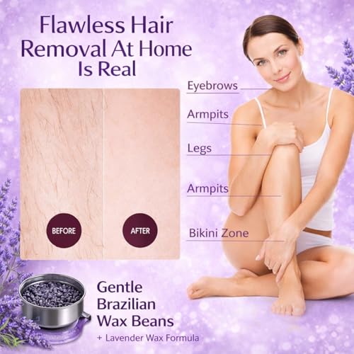Image of Brazilian Stripless Painless Hair Removal Wax For Men & Women| Quick & Easy Tan Removal Waxing For Face, Armpit & Bikini Areas Wax Beans 100gm, Wax For Women (Wax, Waxing Combo)