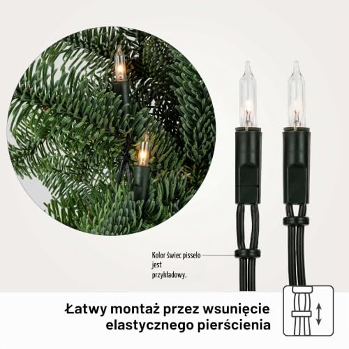 hellum Łańcuch świetlny wewnętrzny zasilany prądem, 10 żarówek, jasne ciepłe światło, 1,35 m, kabel biały łańcuch świetlny 10 lampek z wtyczką na Boże Narodzenie 831184