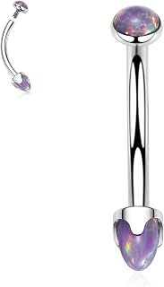 Eyebrow Rings G23 Titanium Eyebrow Piercing Jewelry Curved Barbell 16g Belly Button Ring Belly Rings Navel Rings 6mm-12mm Rook Daith Earrings Lip Ring Eyebrow Piercings Opal Ball