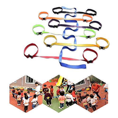 KIKIGOAL Childrens Walking Ropes for Preschool Daycare School Kids Outdoor Colorful Waist Belt Rope for Up to 12 Children 2 Teachers (Waist Belt Style)