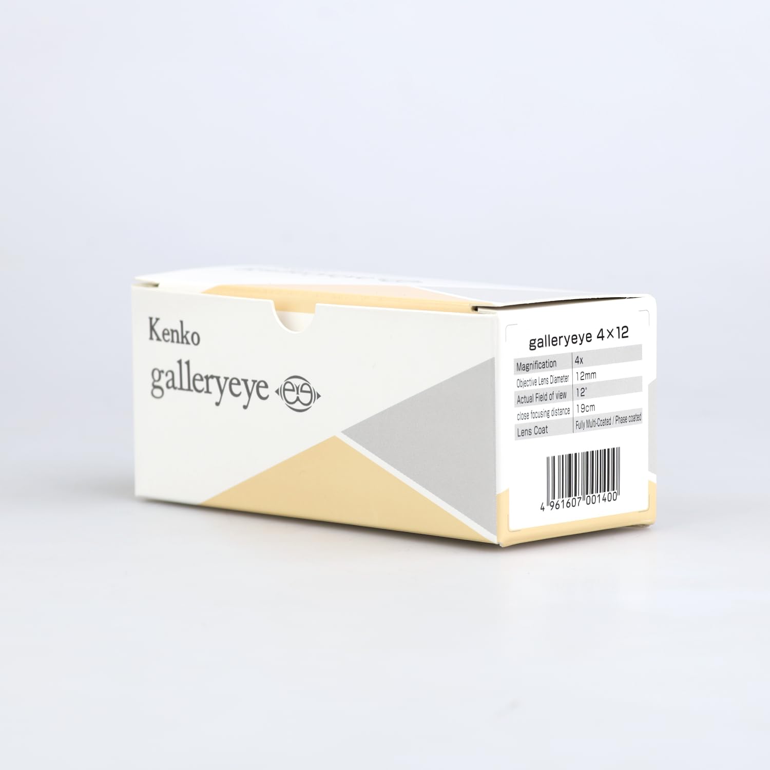 Kenko Monokular Gallery Eye 4x12, Vollmultivergütung, Naheinstellgrenze 19cm, Hergestellt in Japan, für die Kunstbetrachtung, Weiß, 001400