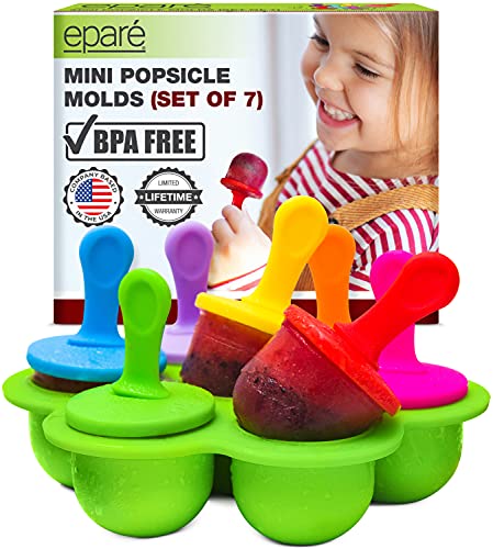 Toddler Popsicle Molds - Ice Cream Treat Tray - For Baby Teething Ice Pop Maker - Mini BPA Free Food Silicone Mold by EparÃ©