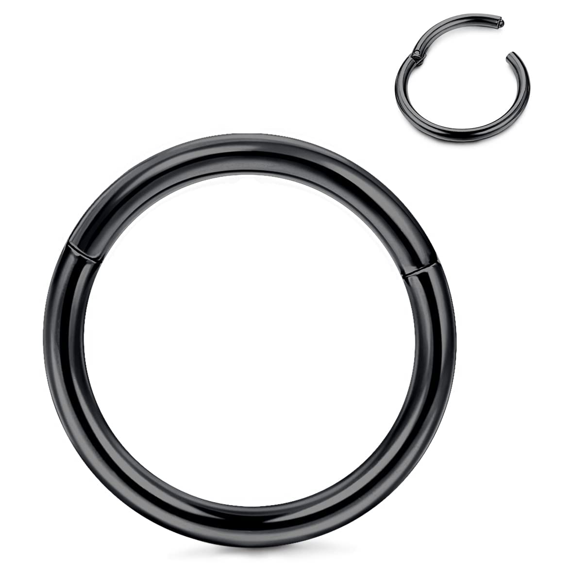 RoheaferAnillos nasales hipoalergénicos Titanio G23 Anillos nariz aro 14G 16G 18G 20G Anillos segmentos bisagras para mujeres hombres Helix Tragus Cartílago Septum Joyería Anillos perforación cuerpo