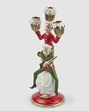  EDG Enzo De Gasperi Enzo De Gasperi Kerzenhalter Weihnachten Elfe Koch 3 Flammen H 33 cm 14 x 12 cm Green Red