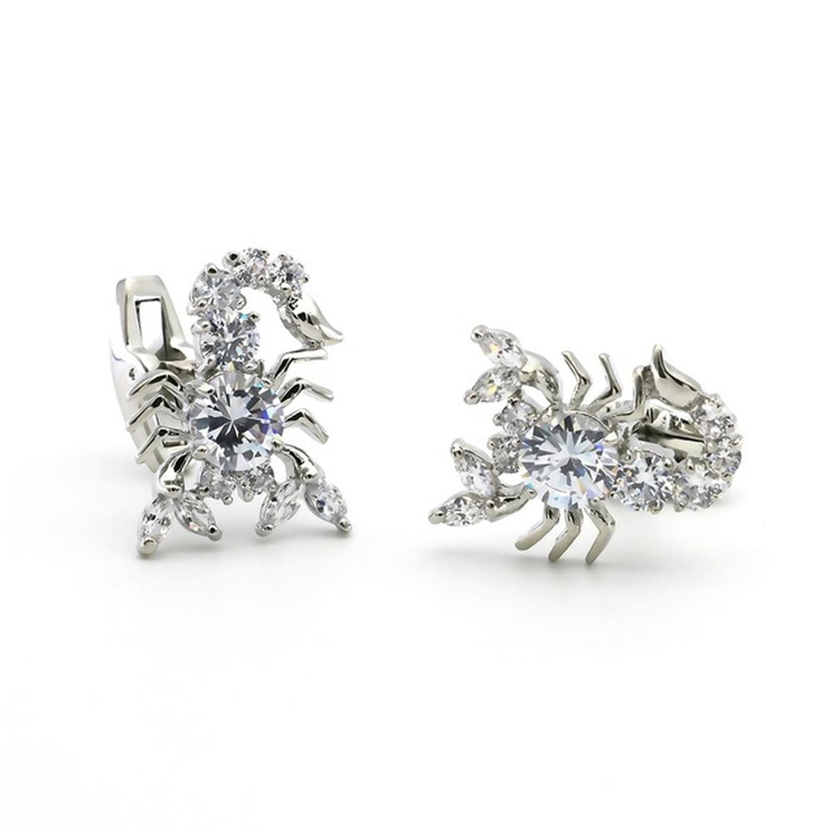 YAHOYA Gemelos de los hombres de la nueva costura de la cuenta de la moda TOP Material de cobre Cristal rojo Gemelos de diseño del escorpión del escorpión