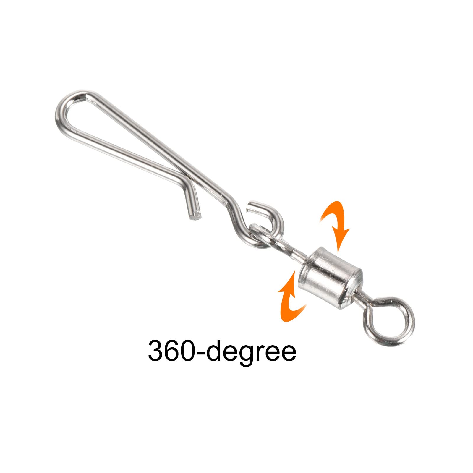 PATIKIL Fishing Rolling Swivel with Hanging Snap, 20 Pack 31lb Stainless Steel Fishing Terminal Tackle, Silver - Image 4