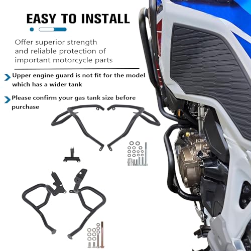 CHIFUN Engine Guard Upper Highway Crash Bars Steel Compatible with Honda CRF 1100L CRF1100L Africa Twin Adventure Sports DTC 2020-2023 Black Motorcycle Frame Protection Bars by CHIFUN - Image 3