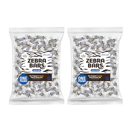 Atkinson's Sugar Free Peanut Butter Bars - Crunchy and Crispy Peanut Butter Candy - Gluten Free, Kosher, Vegan - Bite Size Candy - 2 lb. Bag