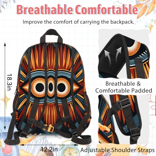 TropicalLife Boho Eyes Backpack with Lunch Box Set, Back Pack and Lunch Bag Boho Eyes Waterproof Casual Daypack Bag for Work Travel4