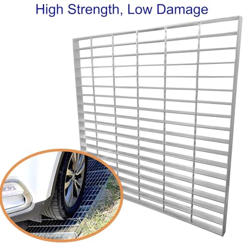 Image of Galvanized Steel Drain Grate, Driveway Channel Cover 24x24 in