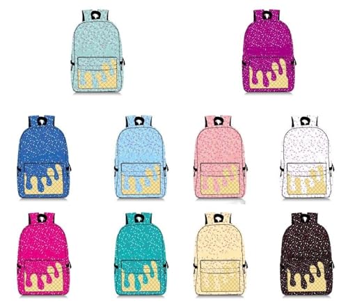 Ice Cream Backpack Kawaii Shoulder Backpacks Ice Cream Drip Backpack for Boys Girls Large Capacity Travel Daypack(Rose Red)4