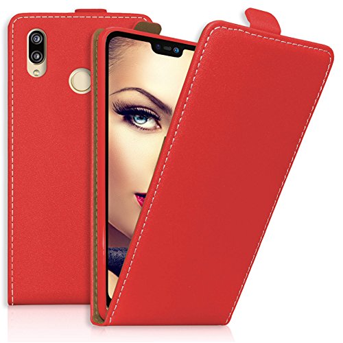 mtb more energy® Flip-Hülle Tasche für Huawei P20 Lite (5.84'') - rot - Kunstleder - Klapp-Cover Hülle Hülle