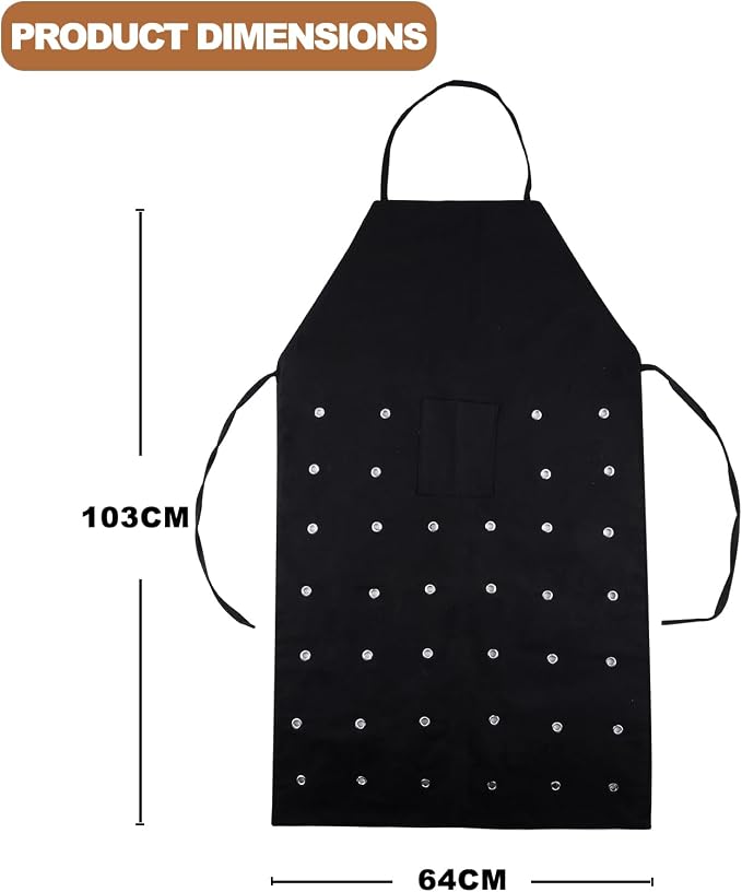 Delantal industrial negro resistente al corte 103x64cm miniatura 3