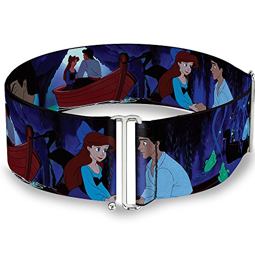 Buckle-Down Disney Belt, Cinch Belt The Little Mermaid Ariel Eric Boat Scenes, 3.0 Inch Wide, Adjustable