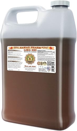 Hawaii Pharm Ling Zhi, Tintura de hongos Reishi (Ganoderma Lucidum), extracto líquido de hongos secos, Ling Zhi, suplemento de hierbas de 64 onzas