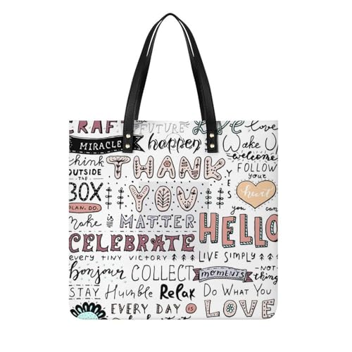 Sac Bandoulière Lettres Mignonnes - Le Tote Bag Idéal pour Votre Voyage