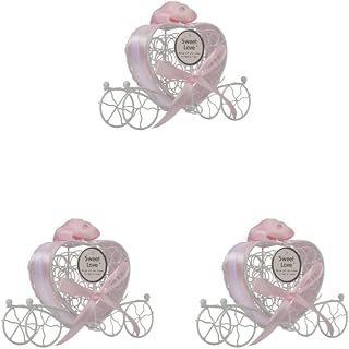 Juego de 3 cajas de caramelos, estante de azúcar, decoración de escritorio, mano de obra fina, contenedor de tamaño compacto, soporte atractivo, superficie lisa, suministros de boda, color rosa