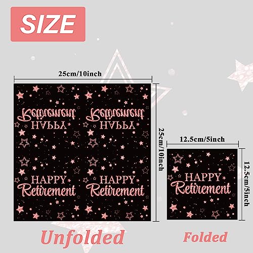 50 Pack Retirement Paper Napkins Retirement Party Decorations Happy Farewell Napkins Celebration Party Supplies Farewell We Will Miss You For Retirement Party Decorations Favors Rose Gold #TOP1