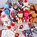 Poen 24 Set Christmas Gift 4 Inch Mini Christmas Stuffed Plush Bear with Santa Hat Scarf Cards Organza Bags Xmas Small Bear Toy Set for Holiday Party Favor(Vibrant Style)