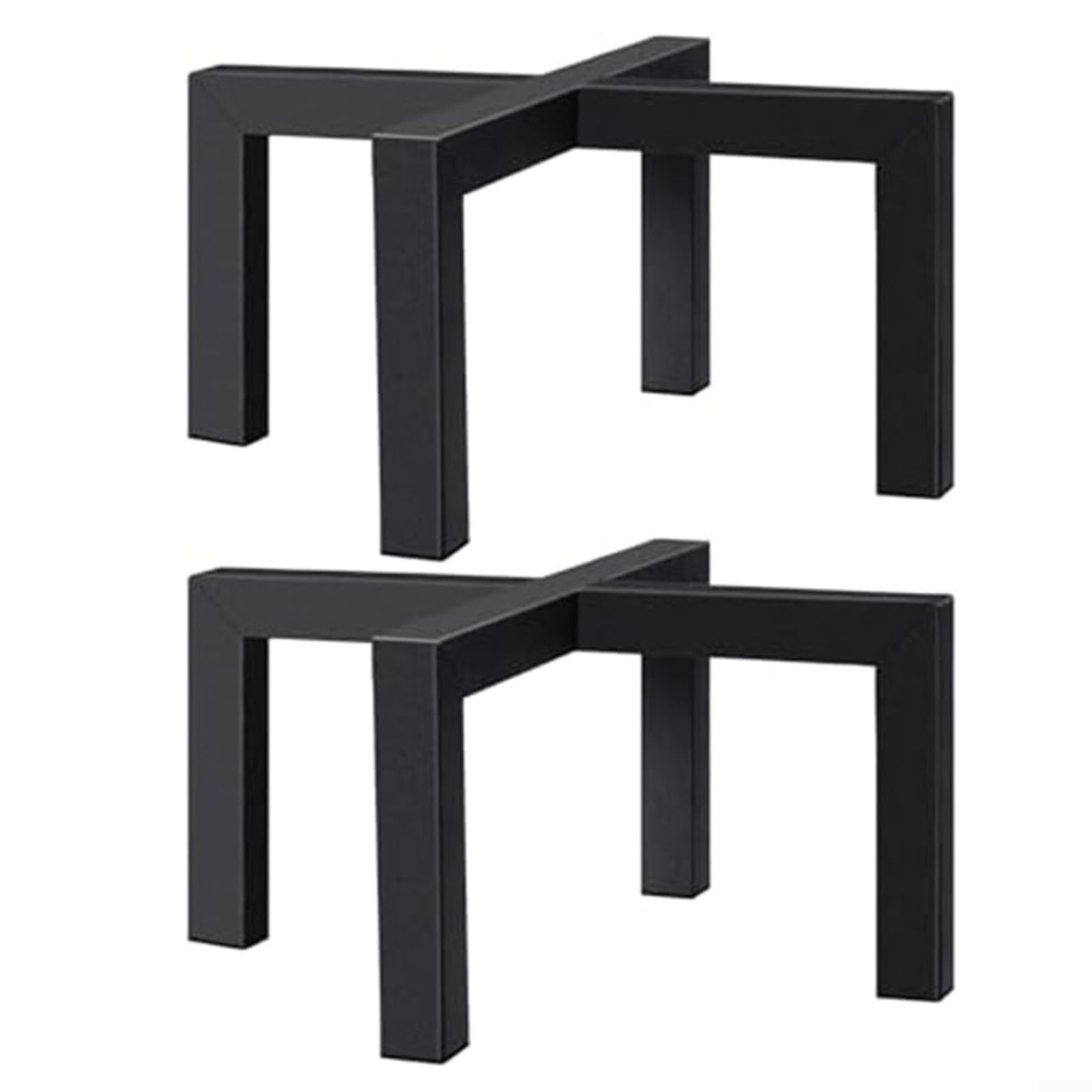URPIZY 2 Piece Metal Plant Stands For Potted Plants With Cross-Leg Stability System Suitable For Home Garden Office Or Patio Use(30 * 30 * 15（12in） 2 pcpack)