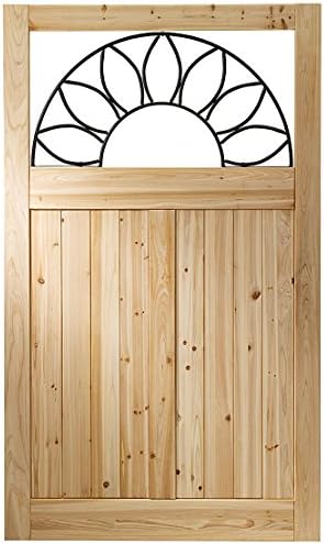 Universal Forest Products, Cedar Gate with Sunrise Insert, 42 Inches (W) X 70 Inches (H)