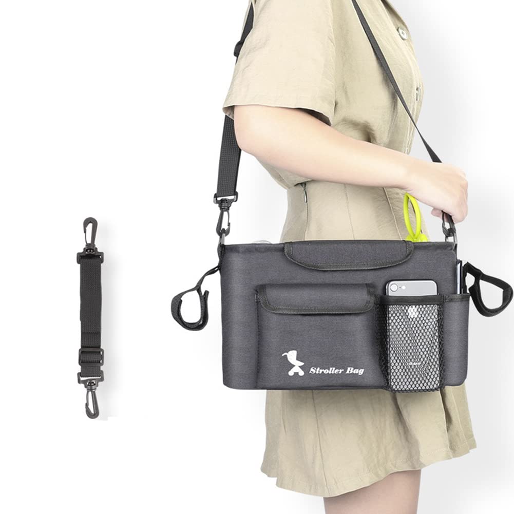 Organizer per Passeggino | Borsa Porta Passeggino Antiscivolo,Borsa Trolley da Appendere per Bambini Compatibile con la Maggior Parte degli per passeggini di Grande capacità