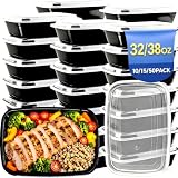 Eco Maicoco 15 Pack 32oz Meal Prep Containers Reusable BPA-Free, Disposable Food Storage Take Out Containers with Lids, Leakproof Plastic To Go Food Containers, Microwave Freezer Dishwasher Safe